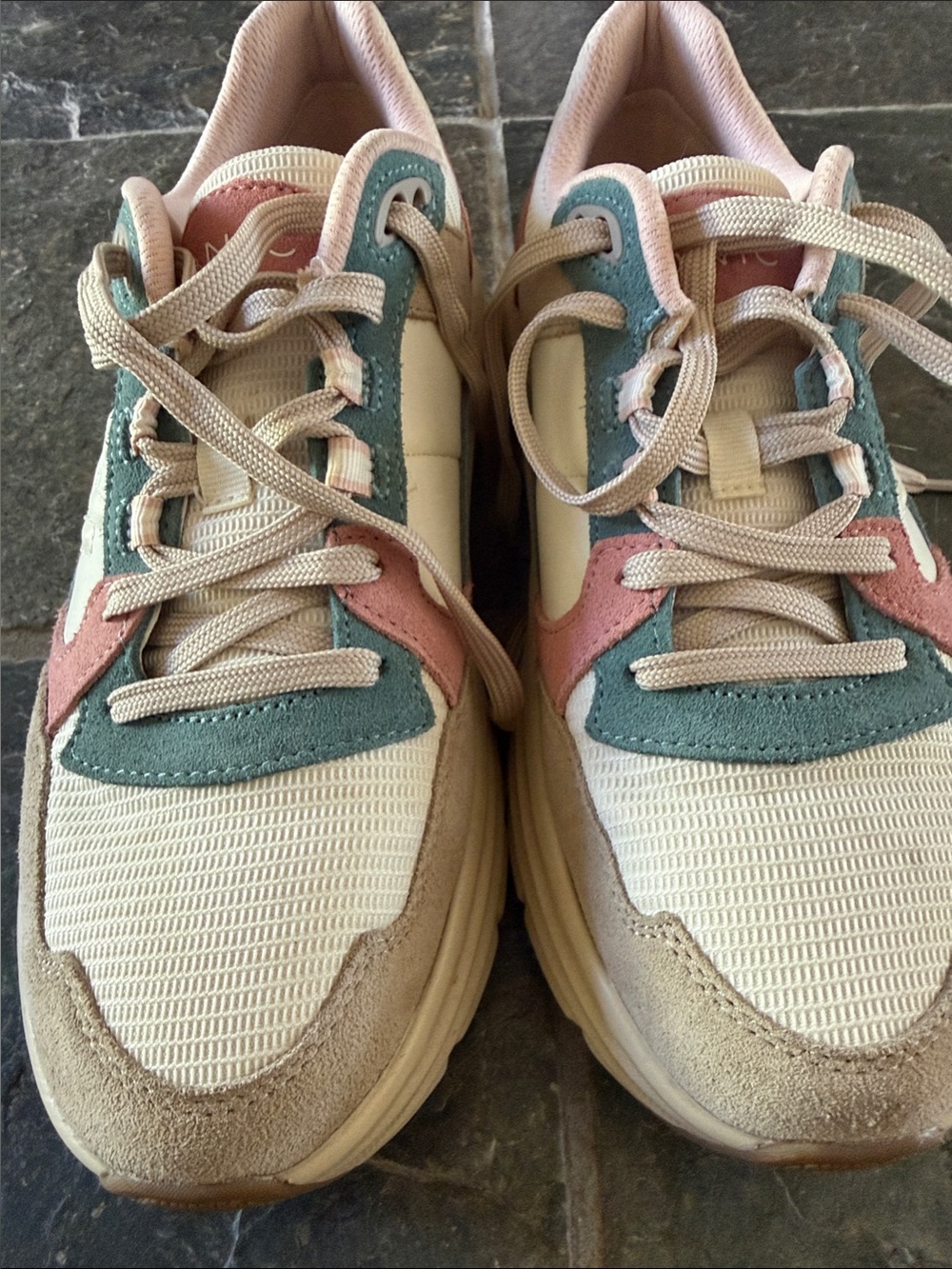 Vionic Casual Multi-Color Lace-Up Sneakers - Pink, Teal, Cream